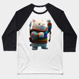 Cute Kitty Cat Colourful Paw Knitten Kitten Baseball T-Shirt